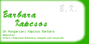 barbara kapcsos business card